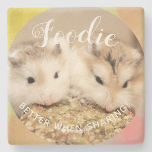 Cute Robo Hamsters Foodie Stenen Onderzetter