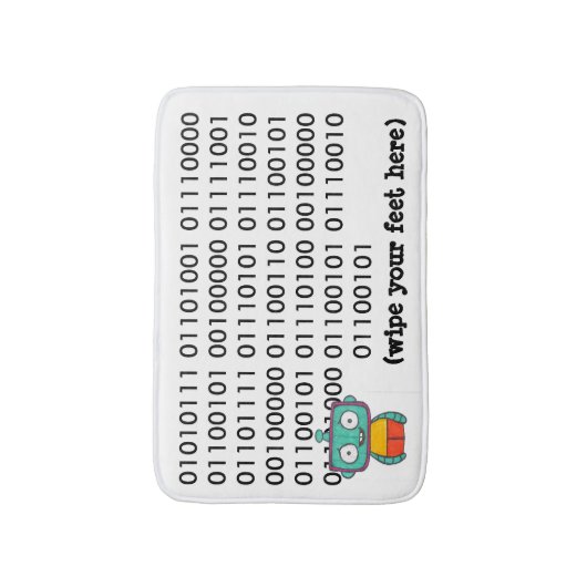 Cute Robot Bath Mat (Voorkant Verticaal)