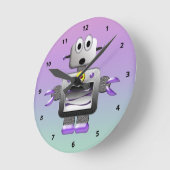 Cute Robot Blue en Paarse klok (Hoek)