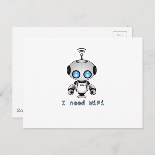 Cute Robot Briefkaart (Voorkant / Achterkant)