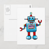 Cute robot briefkaart (Voorkant / Achterkant)