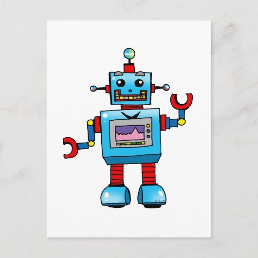 Cute robot briefkaart (Voorkant)