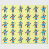 Cute robot cadeaupapier (Vlak)