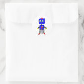 Cute Robot Cake Toppers/Stickers Ronde Sticker (Tas)