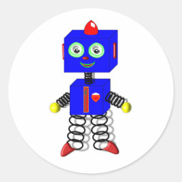Cute Robot Cake Toppers/Stickers Ronde Sticker