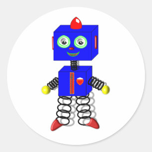 Cute Robot Cake Toppers/Stickers Ronde Sticker