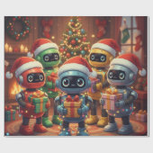 Cute Robot Christmas Holiday  Cadeaupapier (Vlak)