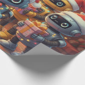Cute Robot Christmas Holiday  Cadeaupapier (Hoek)