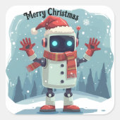 cute robot Christmas holiday Sticker (Voorkant)