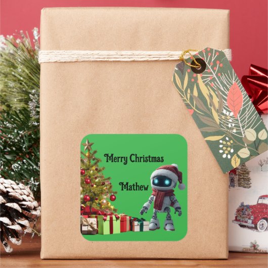 cute robot Christmas holiday Sticker (Feestdagen)