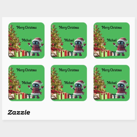 cute robot Christmas holiday Sticker (Vel)