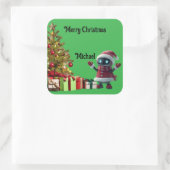 cute robot Christmas holiday Sticker (Tas)