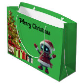 cute robot Christmas holiday tech Gift Bag Groot Cadeauzakje (Achterkant Gekanteld)