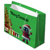cute robot Christmas holiday tech Gift Bag Groot Cadeauzakje (Voorkant Gekanteld)