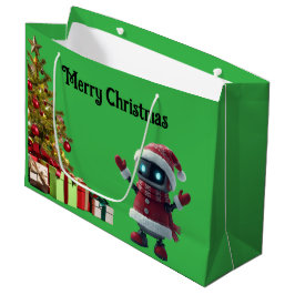 cute robot Christmas holiday tech Gift Bag Groot Cadeauzakje