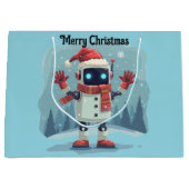 cute robot Christmas holiday tech Gift Bag Groot Cadeauzakje (Voorkant)