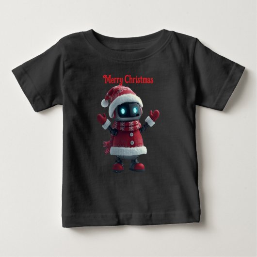 cute robot Christmas holiday tech T-Shirt (Voorkant)