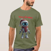 cute robot Christmas holiday tech T-Shirt (Voorkant)
