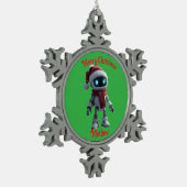 cute robot Christmas Snowflake Framed Ornament (Links)