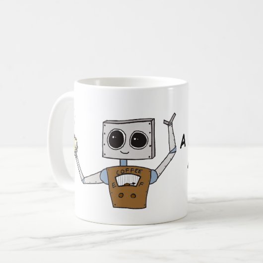 Cute Robot Coffee cup Koffiemok (Voorkant links)