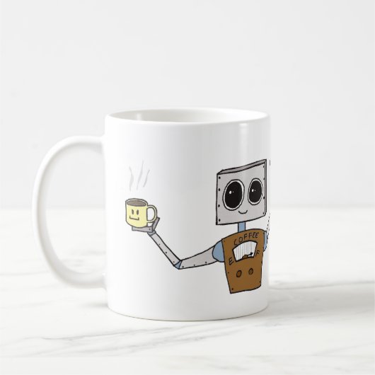 Cute Robot Coffee cup Koffiemok (Links)
