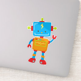 Cute Robot, Colorful Robot, Funny Robot, Robotica Sticker