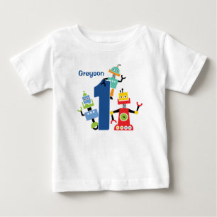 Cute Robot Eerste Verjaardag Tshirt robots