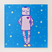 Cute Robot en Stars Puzzle Legpuzzel (Verticaal)