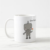 Cute Robot Flower Smile Domo Arigato Koffiemok (Links)