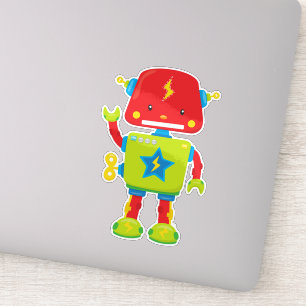Cute Robot, Funny Robot, Colorful Robot, Robotica Sticker
