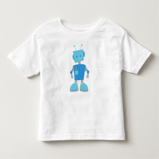 Cute Robot, Funny Robot, Gekke Robot, Blauwe Robot Kinder Shirts (Voorkant)