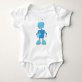 Cute Robot, Funny Robot, Gekke Robot, Blauwe Robot Romper (Voorkant)
