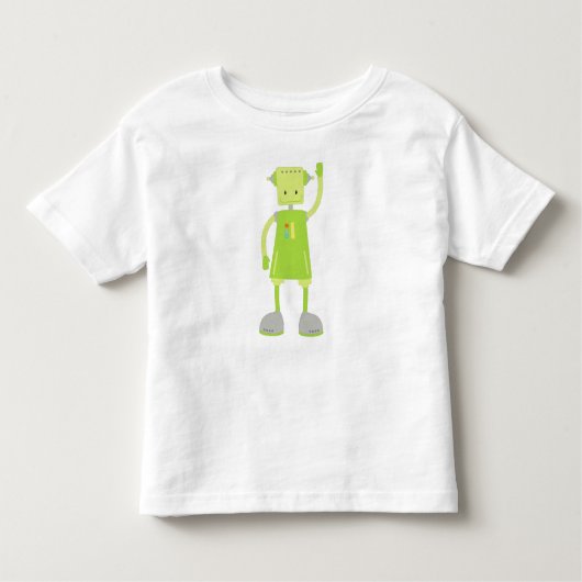 Cute Robot, Funny Robot, Gekke Robot, Groene Robot Kinder Shirts (Voorkant)