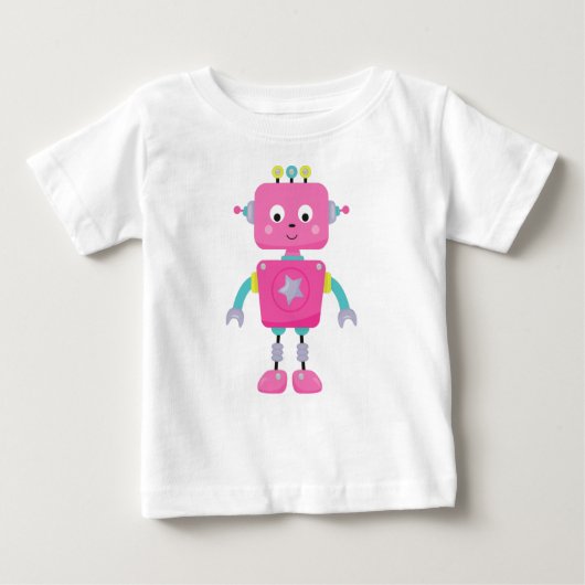 Cute Robot, Funny Robot, Gekke Robot, Robot, Roze  (Voorkant)