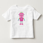 Cute Robot, Funny Robot, Gekke Robot, Robot, Roze Kinder Shirts (Voorkant)