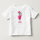 Cute Robot, Funny Robot, Girl Robot, Robot roze Kinder Shirts (Voorkant)