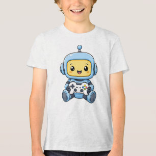 Cute Robot Gamer T-shirt Kids Gaming T-shirt