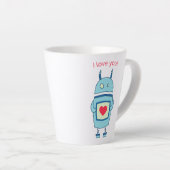 Cute Robot Heart I Love You Latte Mok (Rechterhoek)