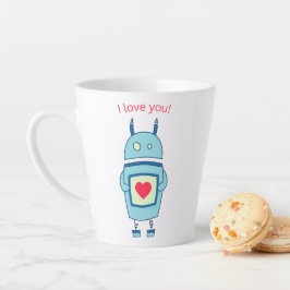 Cute Robot Heart I Love You Latte Mok