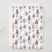 Cute Robot Het is een Jongen Baby shower Uitnodigi Kaart (Achterkant)