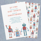 Cute Robot Het is een Jongen Baby shower Uitnodigi Kaart