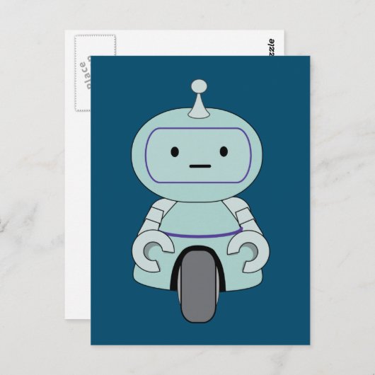 Cute Robot Illustration Briefkaart (Voorkant / Achterkant)