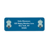 Cute Robot Illustration Etiket (Voorkant)