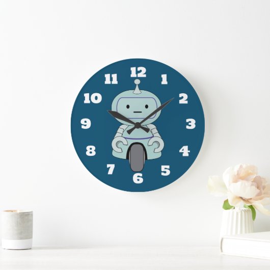 Cute Robot Illustration Grote Klok (Huis)