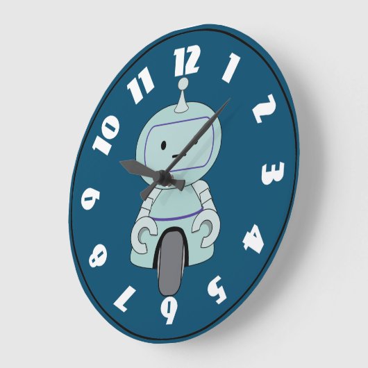 Cute Robot Illustration Grote Klok (Hoek)