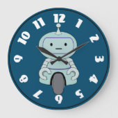 Cute Robot Illustration Grote Klok (Voorkant)