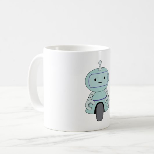 Cute Robot Illustration Koffiemok (Voorkant links)