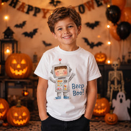 Cute Robot Jongen Beep Boo Halloween Kostuum T-shirt