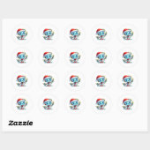 Cute Robot Kerst Verjaardag Ronde Sticker (Vel)