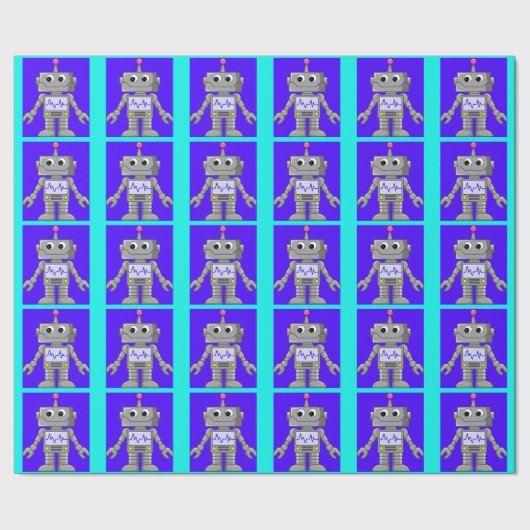 Cute Robot Kinderen Colorful Gift Wrap Cadeaupapier (Zoom)